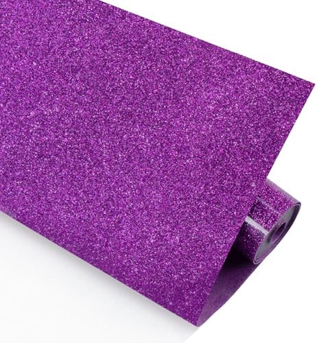 HTVRONT Glitter HTV, 12" x 10ft Purple Glitter HTV Heat Transfer Vinyl