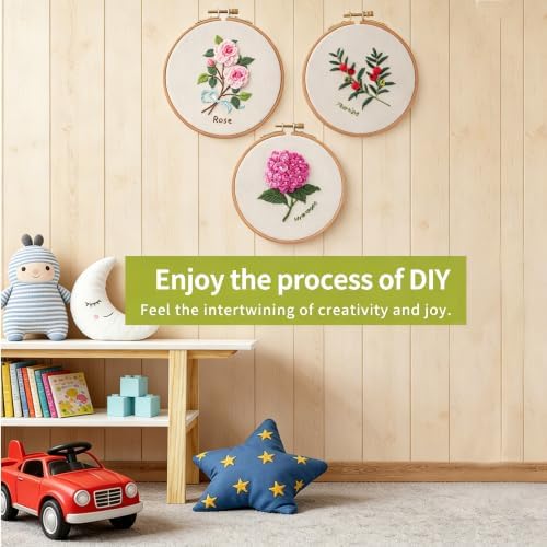 3 Pack Beginner Embroidery Kit for Adults with Tools & Instruction
