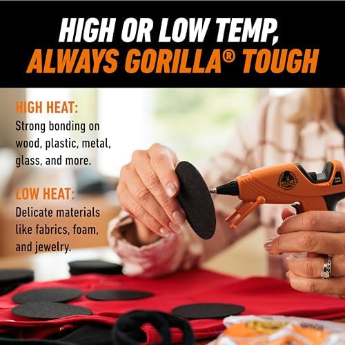 Gorilla Mini Hot Glue Gun Kit, Dual Temp, Includes 30 Sticks