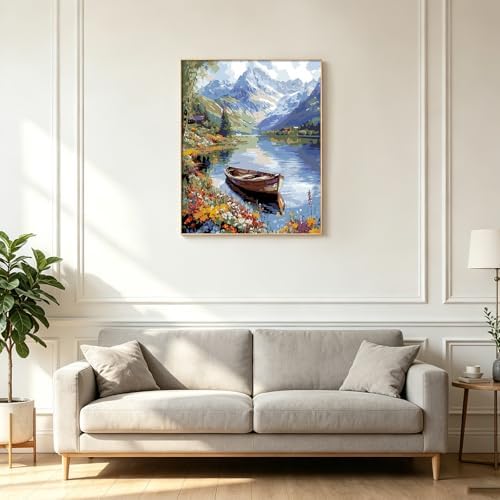 Kalonyth Boat Paint by Numbers Kit for Adults, 16x20 inch, No Framed