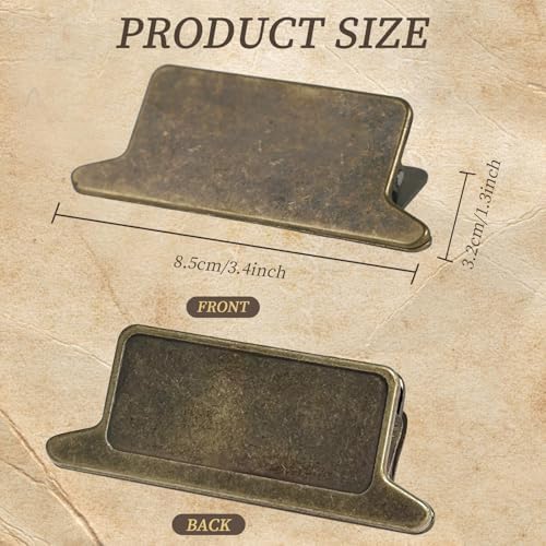 Koqye 1Pc Bronze Metal Paper Clip Alloy Vintage Travelers Notebook Clips