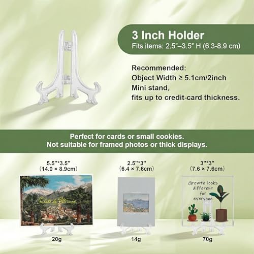 artliving 3inch Clear Plastic Easels or Stand/Plate Holders to Display Pictures or Other Items at Weddings, Home Decoration, Birthdays, Tables (12 Pack)