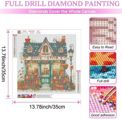 EIBEILI Diamond Art Kits for Adults-Book Store Diamond Painting Wall Art