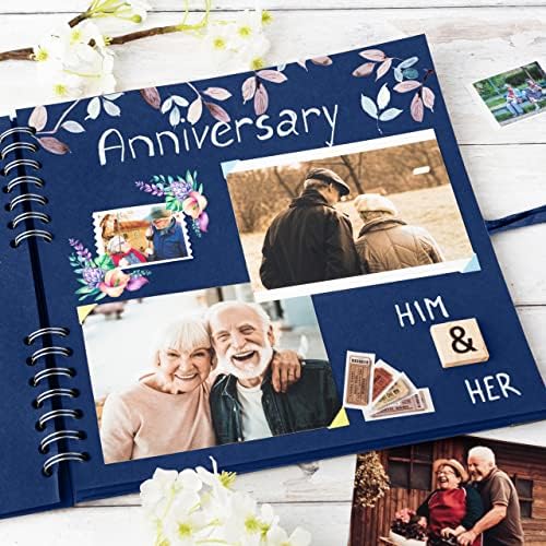 Bstorify 10 x 10 Inches Scrapbook Album 70 Pages Blue | Hardcover with Thick 200 GSM Kraft Paper, Ideal for Your Scrapbooking Albums, Art & Craft Projects (Blue, 10 x 10 Inch)