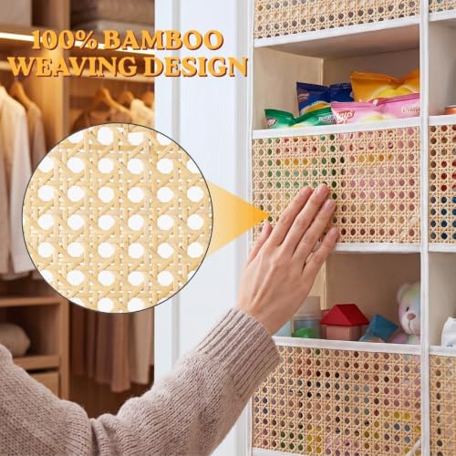 Over The Door Organizer 5 Tiers, Extra Large Behind Door Storage of 10 Compartments, 80 lbs Weight Capacity Hanging Storage Organizer with Clear Window Kids Toys, Shoes,Diapers, Braided Style