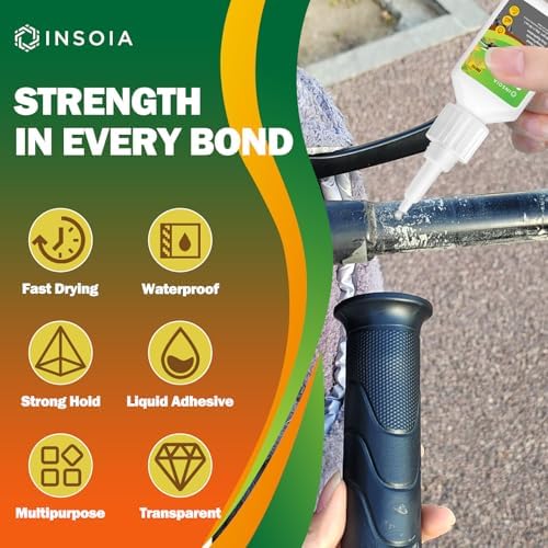 INSOIA Super Grip Glue Clear, 20g, Strong Bond, with Precision Tips