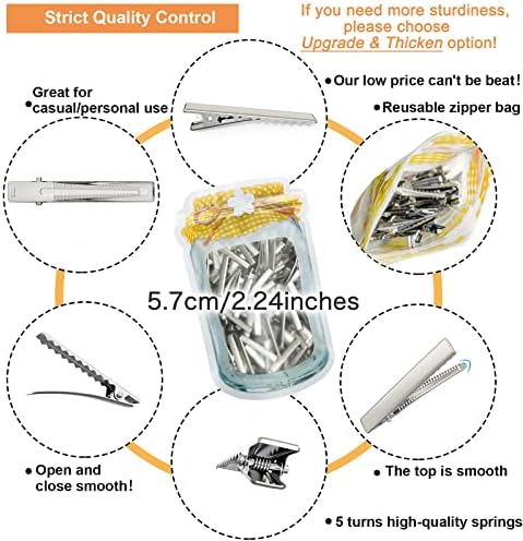 100Pcs Alligator Metal Hair Clips for Bow Making, Large Plain DIY Craft Clips Supplies (5.7cm/2.24)