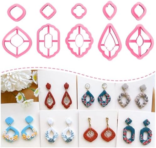 Keoker Polymer Clay Cutters, Boho Clay Cutters for Polymer Clay Jewelry, Basic Polymer Clay Cutters, Clay Earrings Cutters