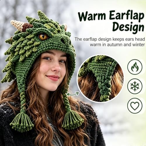 WEERSHUN Fantasy Hood Hat DIY Crochet Kit Series, Animal Hood Hat DIY Crochet Kit for Beginners, Complete Great Experience, Tutorial Guide, Yarn & Hook, Great Birthday Holiday Gift (Unicorn)