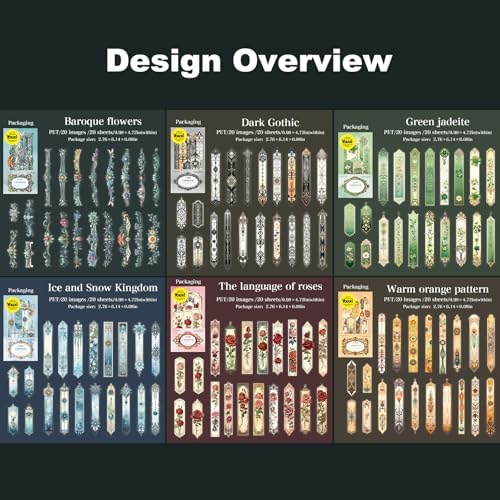 120 Pcs Vintage PET Strip Stickers for Scrapbook Journaling