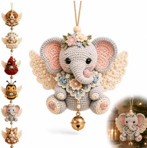 JMHKKUJ Animal Angel Crochet Ornament DIY Kit, DIY Yarn Hanging