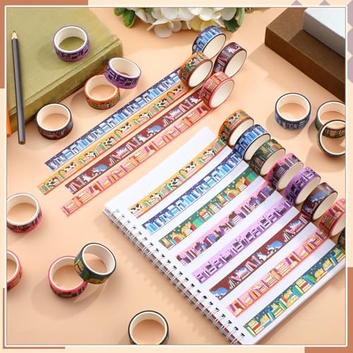 24 Rolls Book Washi Tape Back to School Crafting Gifts, Cat