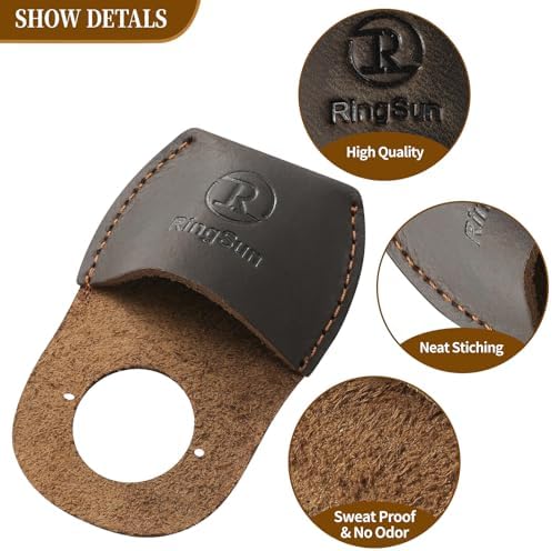 RingSun Thumb Guard Wood Carving Tools, Leather Finger Protector, Handmade Carpenter Working Carving Kit Accessories