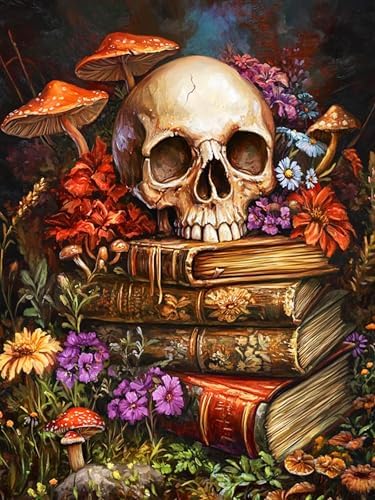 Axquilon Skull Diamond Art Kits for Adults 12x16 inch