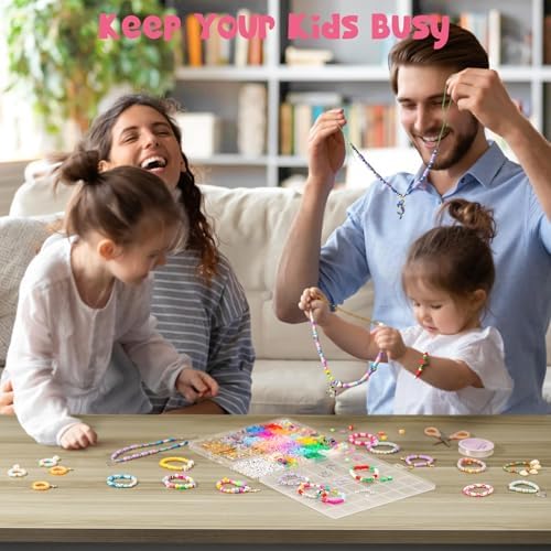 Gionlion Bracelet Making Kit for Girls 8-12, Arts and Crafts for Jewelry Making Supplies Kit with 198Pcs Letter Beads, Unicorn/Mermaid DIY Birthday Gifts