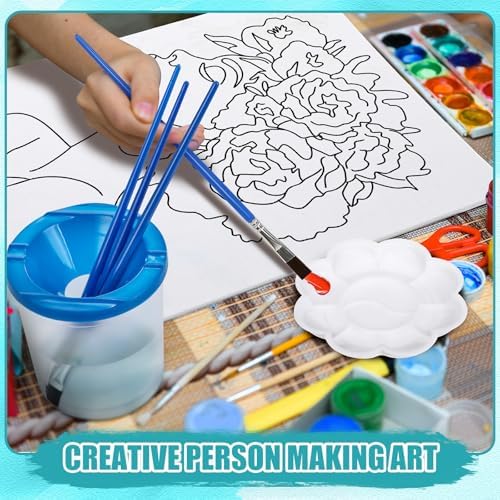 Sherr 140 Pcs 20 Set Pre Drawn Canvas Painting Kit, Black Theme