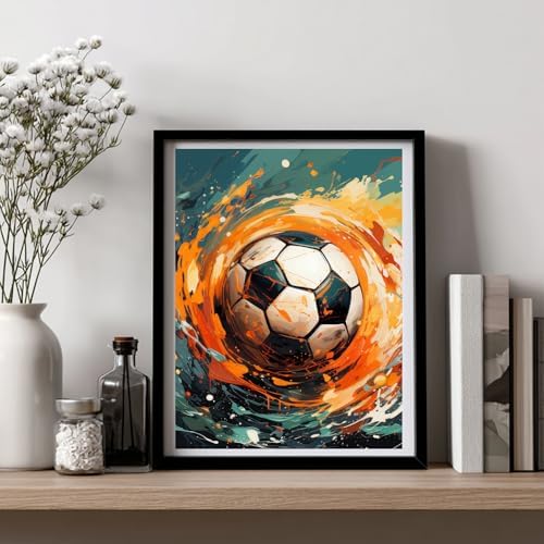 AUKELHJ Soccer Diamond Art Kits for Adults, Diamond Painting, 12x16 Inch