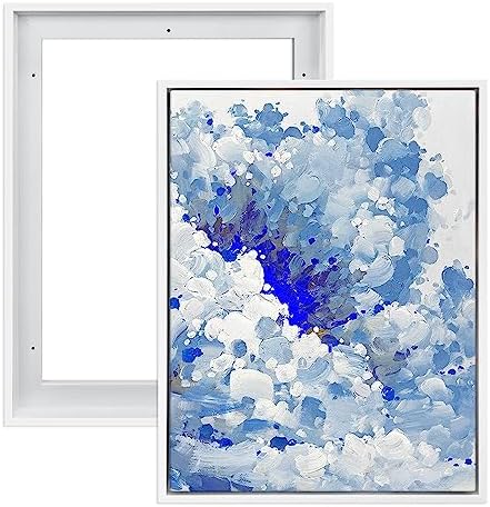 Floater Frame for 16x20 Canvas Paintings with 0.6-0.9" Deep,White