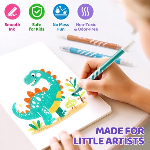 JoyCat 10-Color Erasable Glitter Markers for Kids, Dual Tip Sparkle Pens