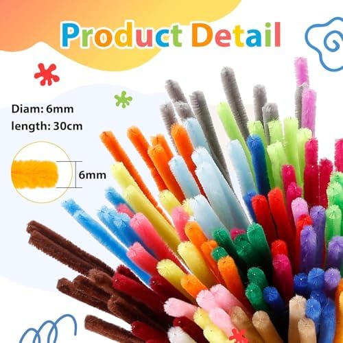 Caydo 200 Pieces Assorted Pink Pipe Cleaners for Crafts