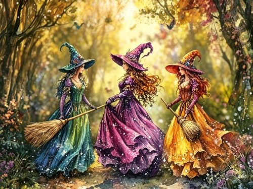 XUCNWL Diamond Art Kits for Adults,Forest Witch Diamond Painting