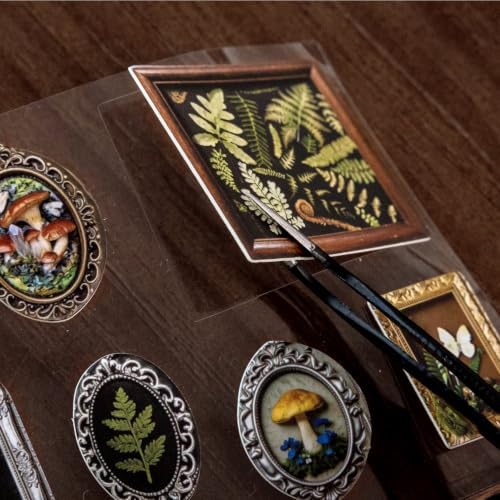 111 Pcs 3D Vintage Museum Frame Stickers, 4 Packs Cardstock Kit
