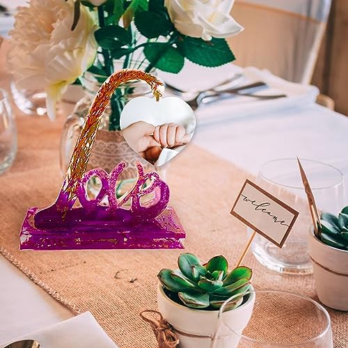 Large Picture Frame Resin Molds, Love Letter Heart Silicone Molds for Epoxy Resin, Unique Heart and Stand Epoxy Casting Mold for DIY Photo Frame Art Craft Table Home Decor Wedding Gifts