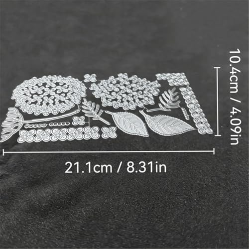 Cutting Dies Metal Stencils Scrapbooking Tools DIY Embossing Template for Paper Card Making Album Arts Crafts Supplies (Hydrangea-21.1x10.4cm)