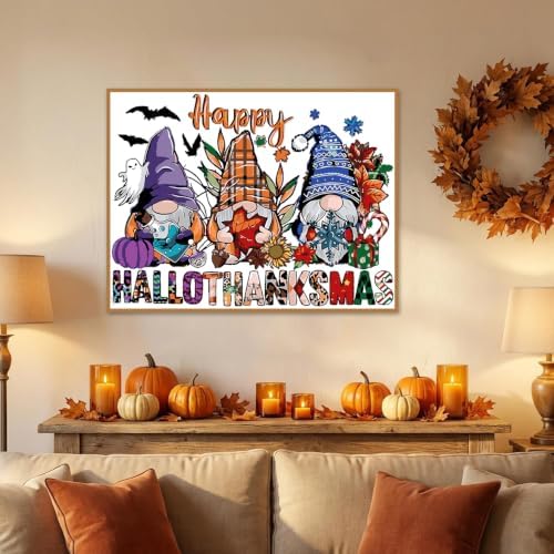 Halloween Paint by Numbers Kit for Adults,Gnomes Paint by Number 12x16 in