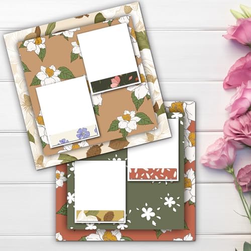 48 Sheets Vintage Floral Scrapbook Paper,Vintage Floral Pattern Decorative Scrapbook Paper for Journals DIY Cards and Photo Albums,Aesthetic Craft Supplies