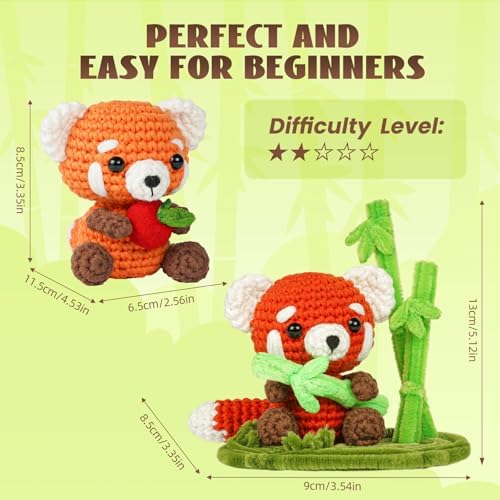 MOREJMTT Crochet Kit for Beginners, Crochet Animal Kits, Crocheting Kit for Starters, Learn to Crochet with Step-by-Step Video Tutorials, Beginner Crochet Kit for Adults(Panda)