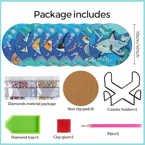 Leatrice Small Diamond Art Coasters Set Diamond Painting Kits for Adults