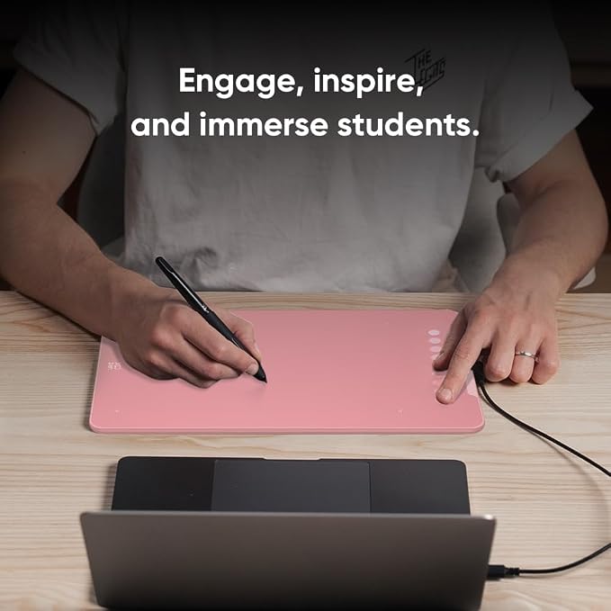 XPPen Deco 01 V3 10x6 Drawing Tablet | 16K Pressure Pen | Battery-Free Stylus | 8 Hotkeys | for OSU Gaming & Teaching | PC/Mac/Android/ChromeOS Compatible | Pink