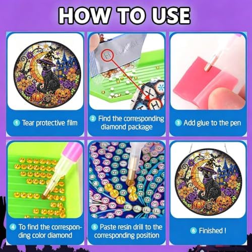 Halloween Hanging Diamond Art Kits for Adult Diamond Painting Kit Pendant