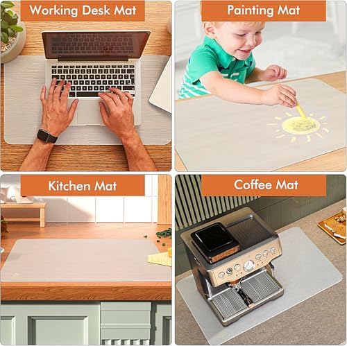 Silicone Mats,Large Silicone Heat Resistant Mat, Nonslip Mats for Kitchen Counter, Countertop Protector, Nonstick Waterproof Craft Table Placemat (36” x 24”Black)