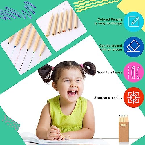 Faccito 200 Packs Mini Colored Pencils Bulk for Kids, 6 Colors