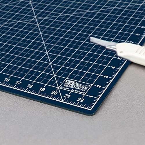 U.S. Art Supply 18"x24" Self-Healing Cutting Mat 5-Ply (2 Pack) White/Blue | Double-Sided White/Blue Craft Mat, Non-Slip Cutting Mats for Crafts, Sewing, Quilting, Scrapbooking