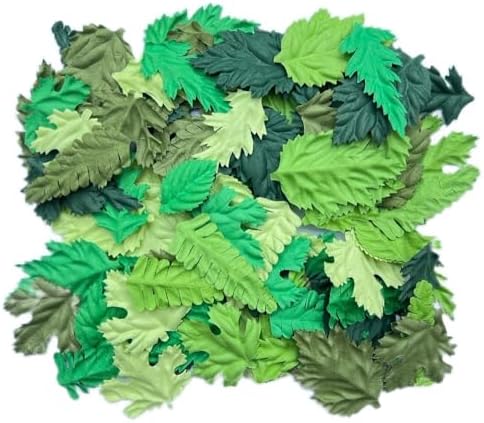 100 pcs Mulberry Paper Leaves DIY Craft Scrapbooking Wedding DIY Craft Supplies Card (Mixed Leaves Green Tone)