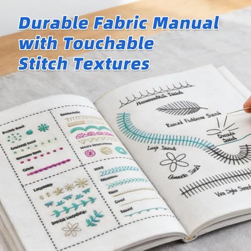 Nyrvexa 2026 New Embroidery Stitch Book Kit,Portable All Scenario Embroidery Stitch Book,Comes with a Complete Toolkit and Instructional Tutorial, Gift for Beginners， Craft Lovers (1 PCS)