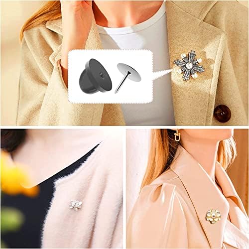 JANYUN 80 Pairs Rubber Blank Pin Backs Butterfly Clutch Backings Holder