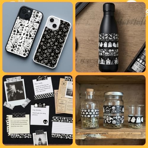 12 Rolls Halloween Spooky Washi Tape for DIY Craft Gift Wrapping