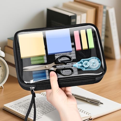 Zannaki Big Capacity Storage Pouch Marker Pen Pencil Case Simple Stationery Bag Box Art Tool & Sketch Storage Boxes for Bullet Journal Middle High School Office College Student Girl Women Adult Teen