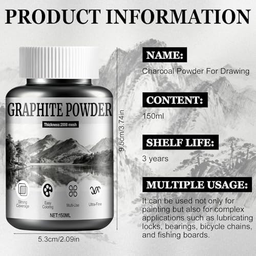 JAOJAO Charcoal Powder for Drawing 150ml for Drawing and Art