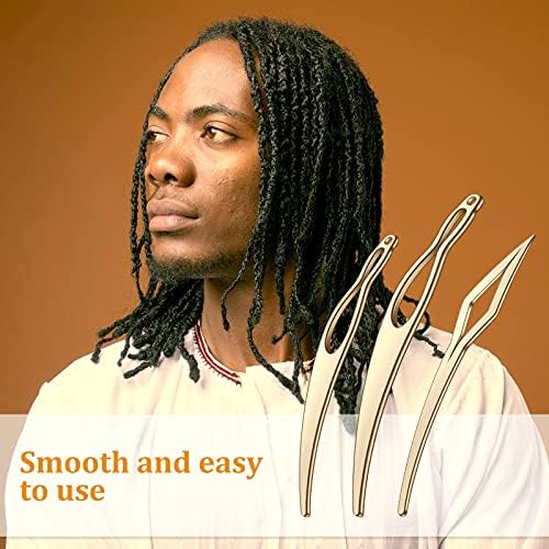 WILLBOND 8 Pcs Interlocking Tool for Locs Dreadlocks Crochet Hook, Gold