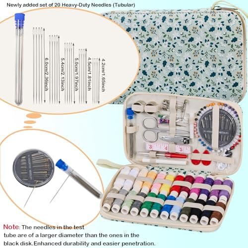 Bobode Travel Sewing Kit with 24 Sewing Thread & Heavy Duty Sewing Needles
