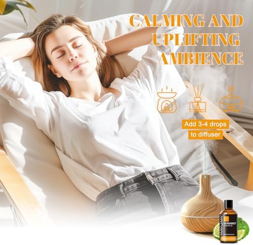 MAYJAM Bergamot Essential Oil for Diffuser Soap Candle Making, 3.38FL.OZ