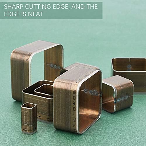 PH PandaHall 8 pcs High Carbon Steel One Hole Hollow Punch Cutter Set, 8 Sizes 20 25 30 35 40 45 50 55mm Square Leather Die Cutter Tool Cutting Punching Die for Handmade DIY Leather Craft