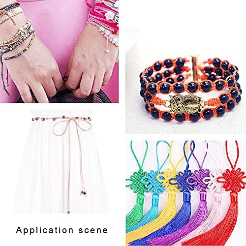 150 Yards 0.5mm Braided Nylon Crafting Thread Chinese Knotting Beading String Macrame Cord Rope for Necklace Bracelet Jewelry Craft Making, Tomato