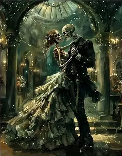 askkqtx Skull Paint by Numbers Kit for Adults Unframed 16x20 Inch