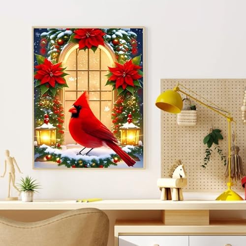 CRZMODE Christmas Paint by Numbers Kit for Adults, Cardinal Paint by Numbers for Adults, Acrylic Painting Crafts for Home Decor Gift (16x20inch)